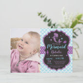 Meermaid Birthday-uitnodiging onder de Zee partij Kaart (Staand voorkant)