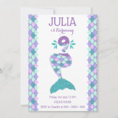 Meermaid Birthday-uitnodiging onder de Zee partij Kaart (Voorkant)