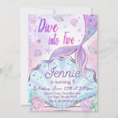 Meermaid Birthday-uitnodiging onder de Zee partij Kaart (Voorkant)