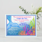 Meermaid Birthday-uitnodigingen Kaart (Staand voorkant)