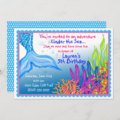 Meermaid Birthday-uitnodigingen Kaart (Voorkant / Achterkant)