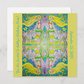 Meermaid Birthday-uitnodigingen Kaart (Voorkant / Achterkant)