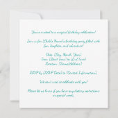 Meermaid Birthday-uitnodigingen Kaart (Achterkant)