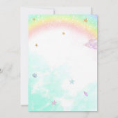 Meermaid en Unicorn verjaardagsuitnodiging Meisjes Kaart (Achterkant)