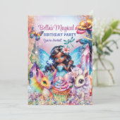 Meermaid Fee Magische Verjaardagsfeest Kaart (Staand voorkant)