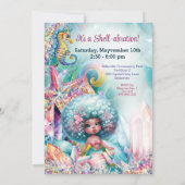 Meermaid Fee Magische Verjaardagsfeest Kaart (Achterkant)