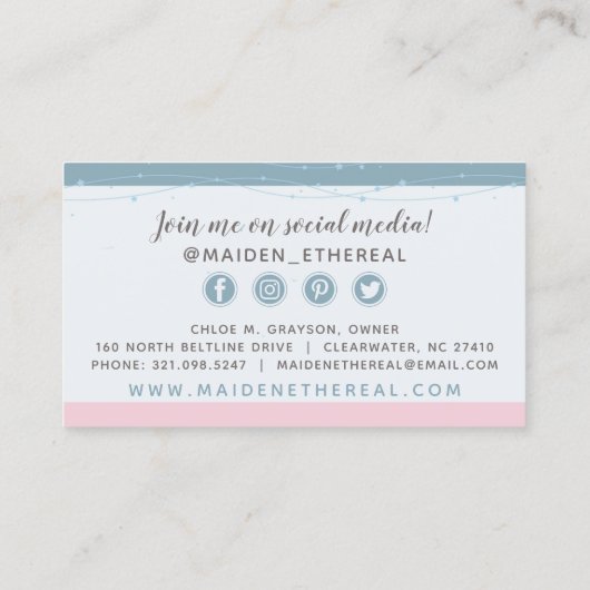 Meermaid Moon & Stars Mystical Siren Social Media Visitekaartje (Achterkant)