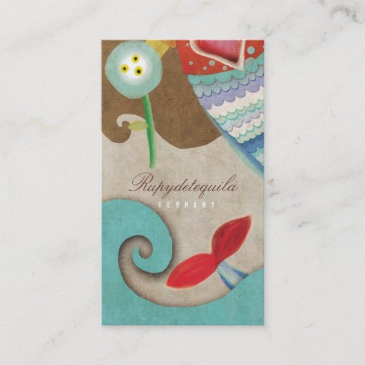 Meermaid Teddy Bear Waves Visitekaartje (Voorkant)