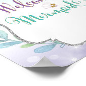 Meermaid Verjaardagsdecoratie Baby Shower Poster (Hoek)
