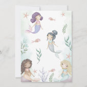 Meermaid verjaardagsfeest Onder De Zee Feest Kaart (Achterkant)