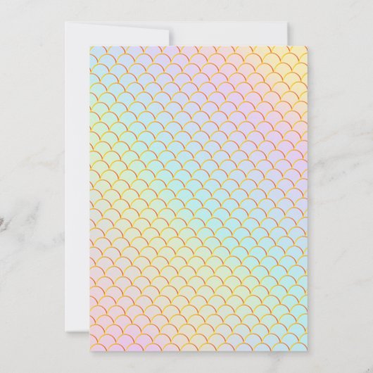 Meermaïde Unicorn Rainbow Birthday-uitnodigingen Kaart (Achterkant)