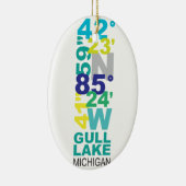 Meermeer, MI-coördinaten - Water Keramisch Ornament (Rechts)