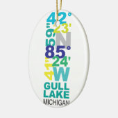 Meermeer, MI-coördinaten - Water Keramisch Ornament (Links)