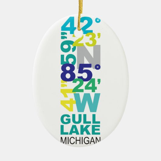 Meermeer, MI-coördinaten - Water Keramisch Ornament (Voorkant)