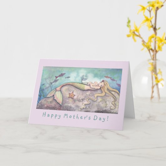 Meermin en de Kaart van het Moederdag van het Baby (Gele Bloem)