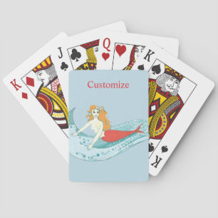 Meermin op golven rijdend in Thunder_Cove Pokerkaarten