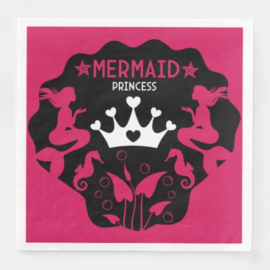 Meermin Prinses Meisje Servet (Voorkant)
