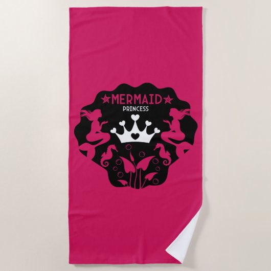 Meermin Prinses Meisje Strandlaken (Voorkant)