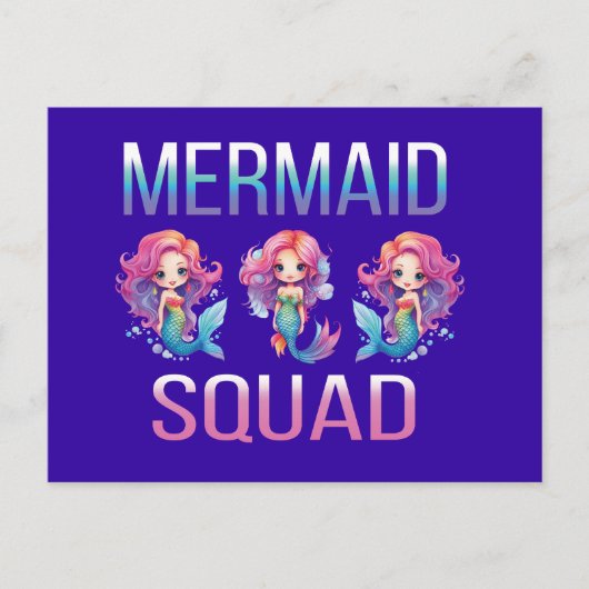 Meerminnen squad briefkaart (Voorkant)