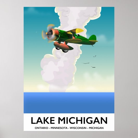 Meerpomp voor vliegreizen van Michigan Poster (Voorkant)