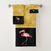 Meerroze kleur Flamingos met blauwe ogen Bad Handdoek (Insitu)