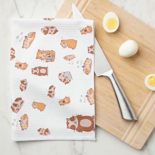 Meerschweinchen Armee niedliches Pattern Theedoek (Quarter Fold)