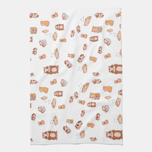 Meerschweinchen Armee niedliches Pattern Theedoek (Verticaal)