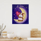 Meerschweinchen mit Herz Poster (Keuken)