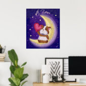 Meerschweinchen mit Herz Poster (Thuiskantoor)