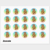 Meerschweinchen mit Schnecke Ronde Sticker (Vel)