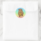 Meerschweinchen mit Schnecke Ronde Sticker (Tas)