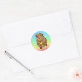 Meerschweinchen mit Schnecke Ronde Sticker (Envelop)