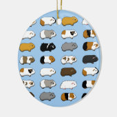 Meerschweinchen viele blau keramisch ornament (Links)