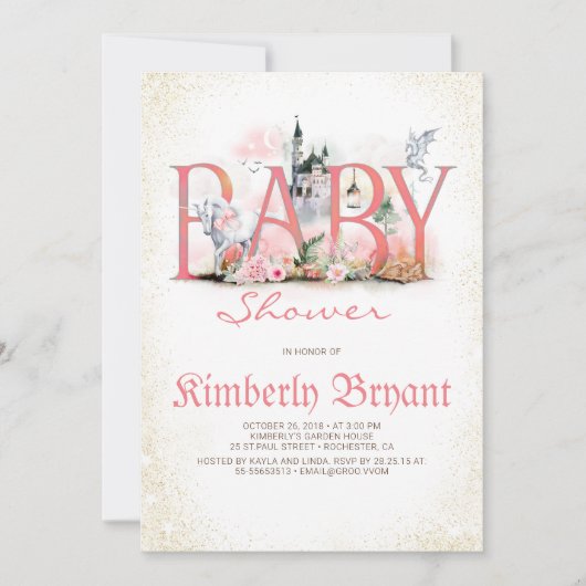 Meersproeiers, magisch en betoverend Baby shower i Kaart (Voorkant)