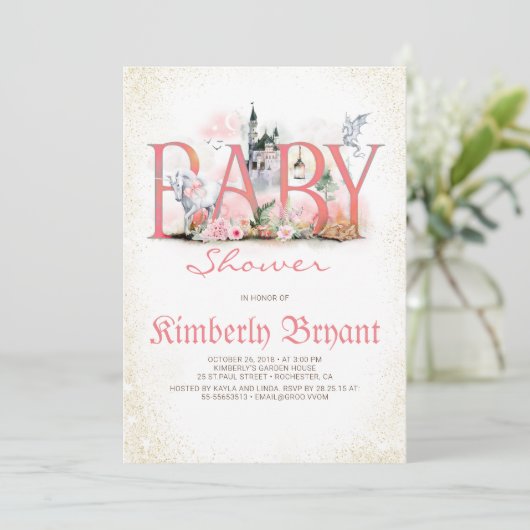Meersproeiers, magisch en betoverend Baby shower i Kaart (Staand voorkant)