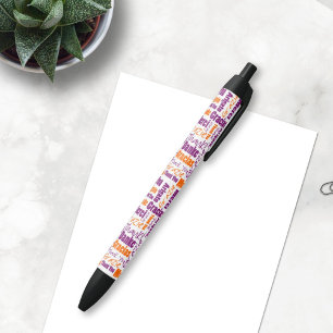 Meertalig bedankt Typografie Collage Zwarte Inkt Pen