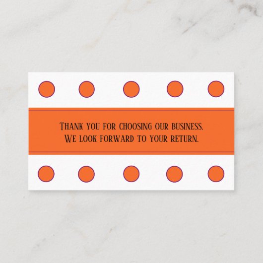 Meertalig bedankt Typografie Loyalty Punch Visitekaartje (Achterkant)