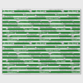 Meertalig Kerst Groene Streep Wrapping Papier (Vlak)