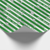 Meertalig Kerst Groene Streep Wrapping Papier (Hoek)