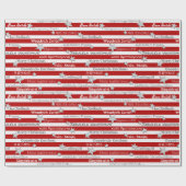 Meertalig kerstpapier met rode streep cadeaupapier (Vlak)