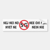 Meertalig nummer tot 5G bumpersticker (Voorkant)