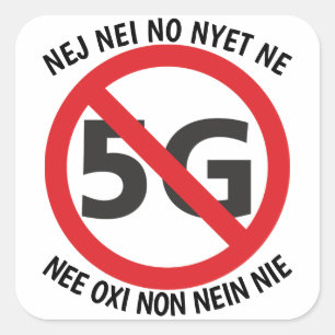 Meertalig nummer tot 5G-sticker Vierkante Sticker