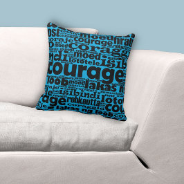 Meertalig Type Blauw & Zwart Moed Patroon Kussen