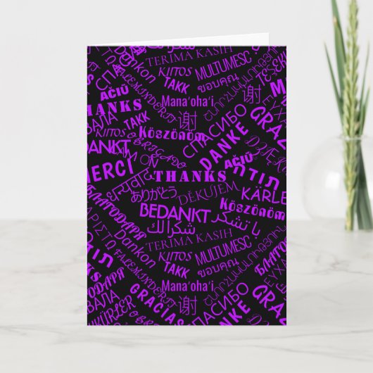Meertalige bedankkaart International Design Kaart (Voorkant)