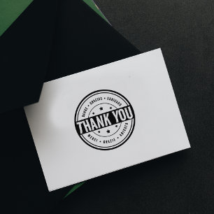 Meertalige bedankt, aangepaste zaken en site, rubberstempel