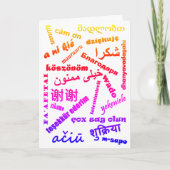 Meertalige dank U hebt talen ombré kleurrijk Kaart (Voorkant)