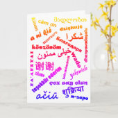 Meertalige dank U hebt talen ombré kleurrijk Kaart (Gele Bloem)