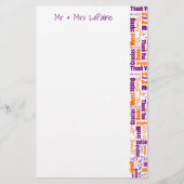 Meertalige Dank u Typografie Collage Wedding Briefpapier (Voorkant)