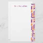 Meertalige Dank u Typografie Collage Wedding Briefpapier (Voorkant / Achterkant)