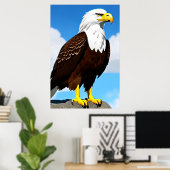 Meertalige eagle | AI Art. Poster (Thuiskantoor)